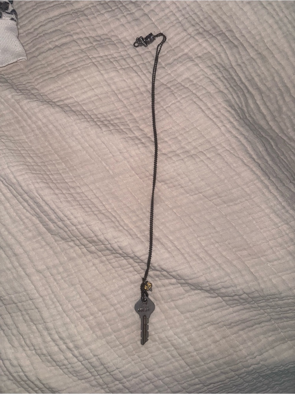 Key Pendant Necklace in Black